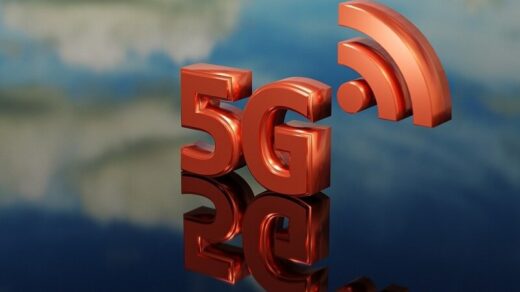 5G alphabets in red color