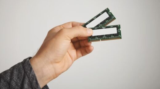 person hand holding ram