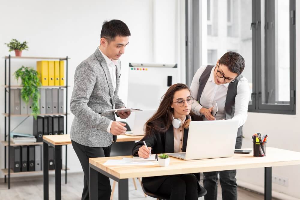 Woman check a Employs Communication Skills